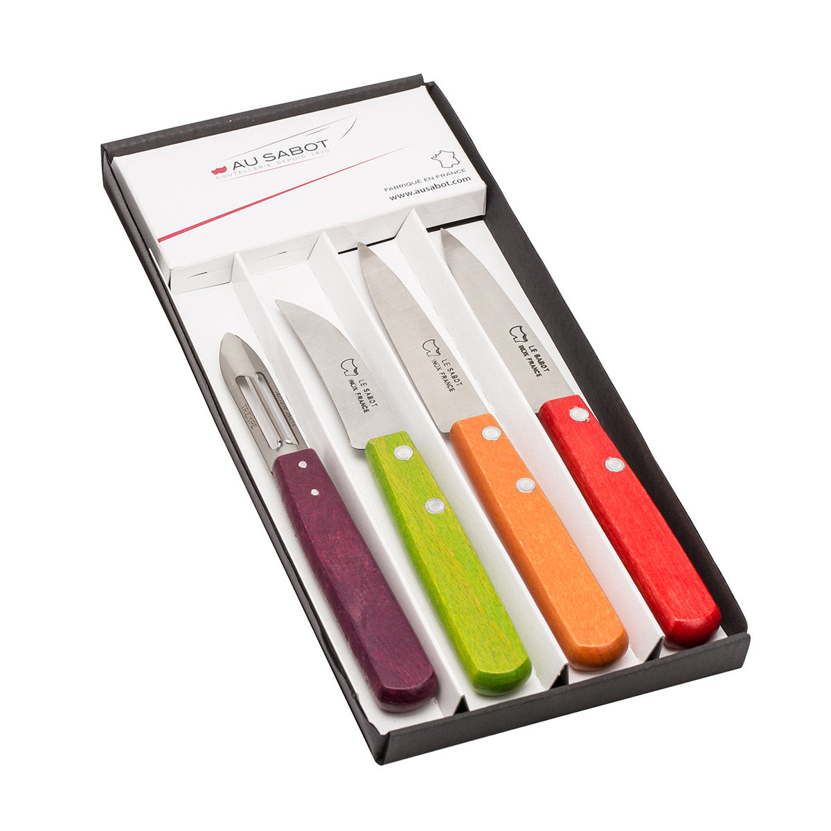 Coffret 4 couteaux cuisine lame microdentée sans aiguisage fabriqué en  France - Tom Press